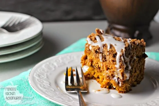 Pumpkin Cinnamon Streusel Coffee Cake:  Pumpkin, cinnamon, pecans and streusel inside and out! 