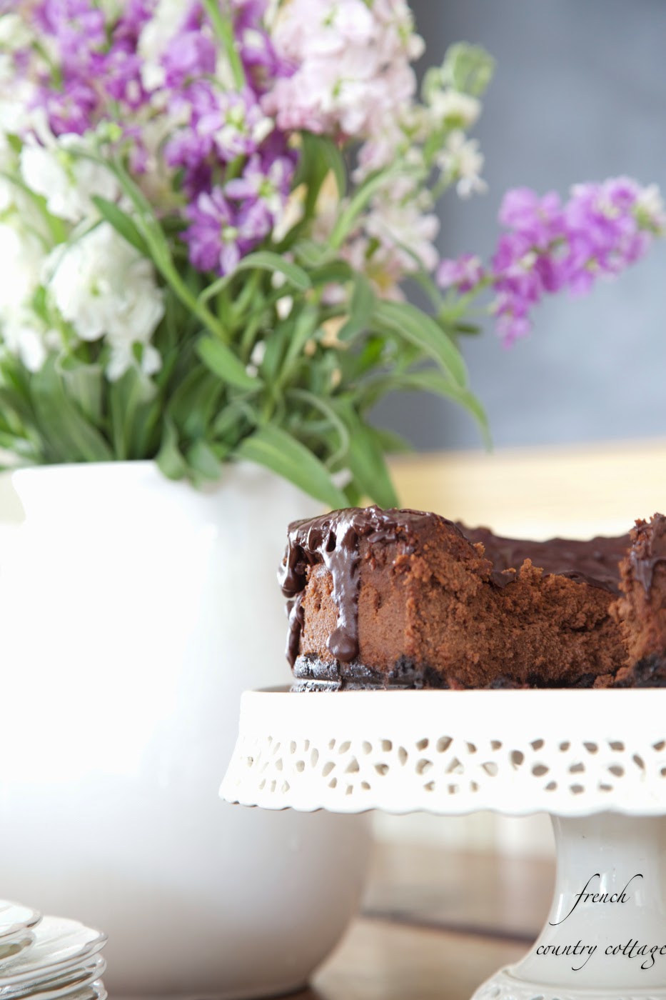 Layers of chocolate cheesecake FRENCH COUNTRY COTTAGE