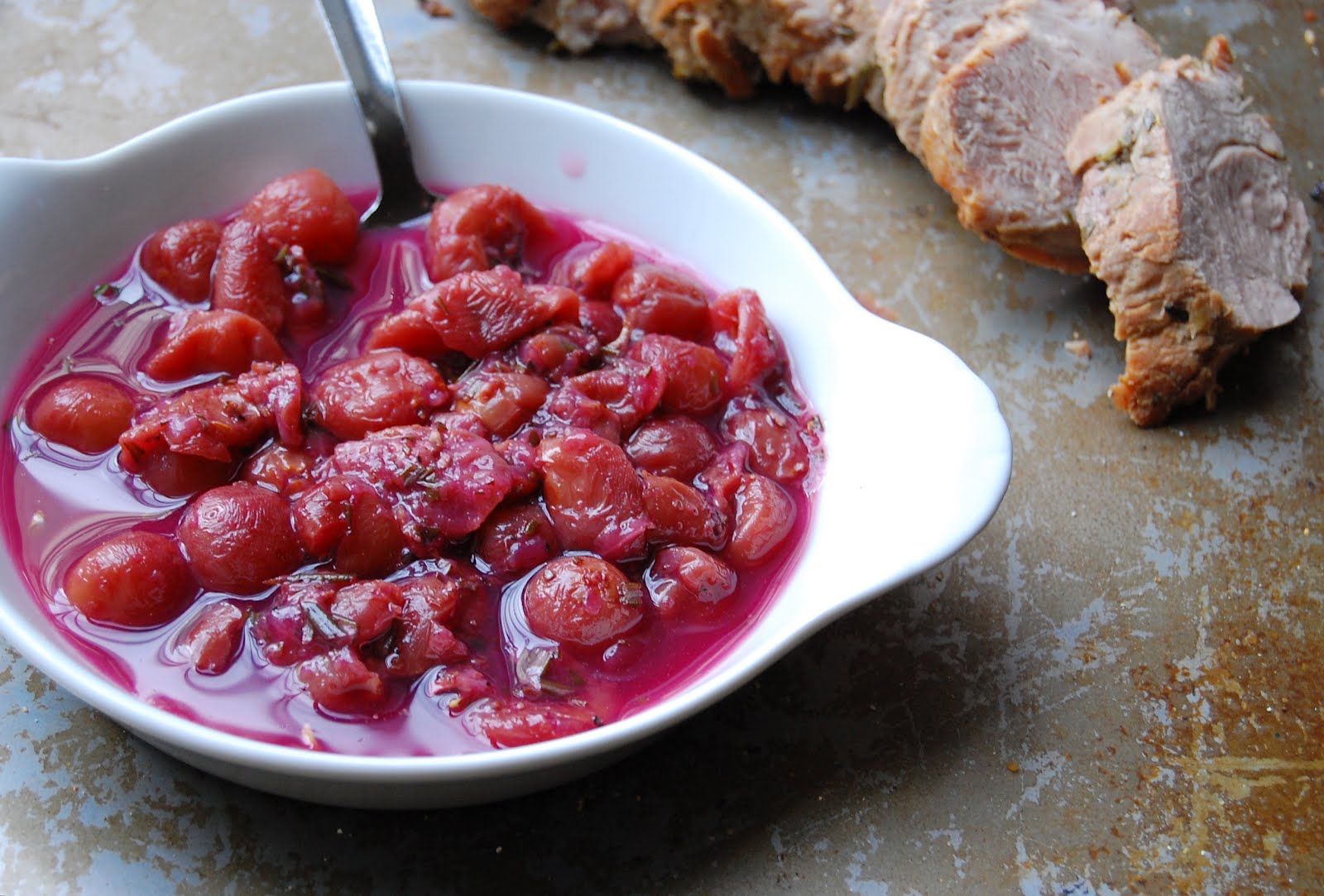 palate/palette/plate Red Grape and Rosemary Sauce
