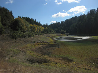Lake Ranch Reservoir in Sanborn County Park is nearly dry.