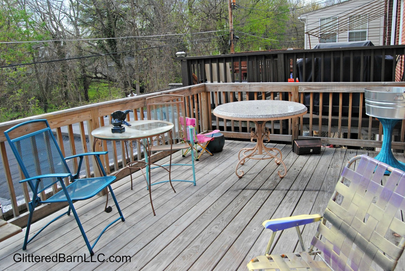 The deck redo before the after