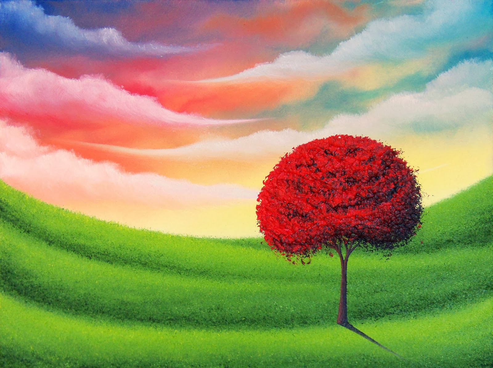 Bing Art by Rachel Bingaman Colorful Landscape Painting, Nursery Art