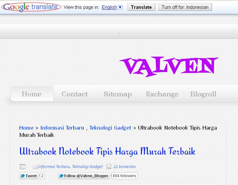 Cara Memasang Google Translate Otomatis Di Blog NAUFAL