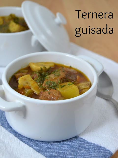 Ternera Guisada Con Patatas Y Champiñones
