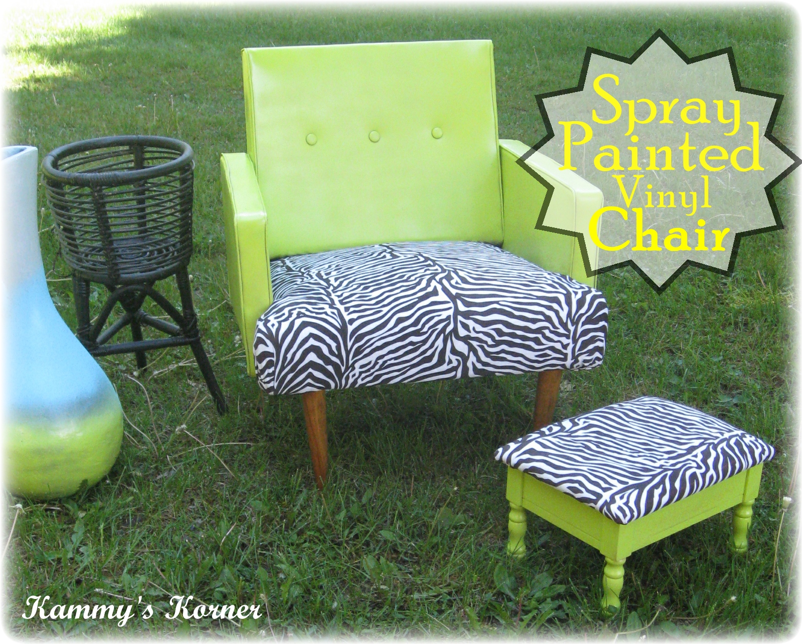 Kammy's Korner Spray Painted Vinyl Zebra Chair