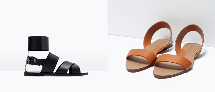 sandalias planas leopardo zara