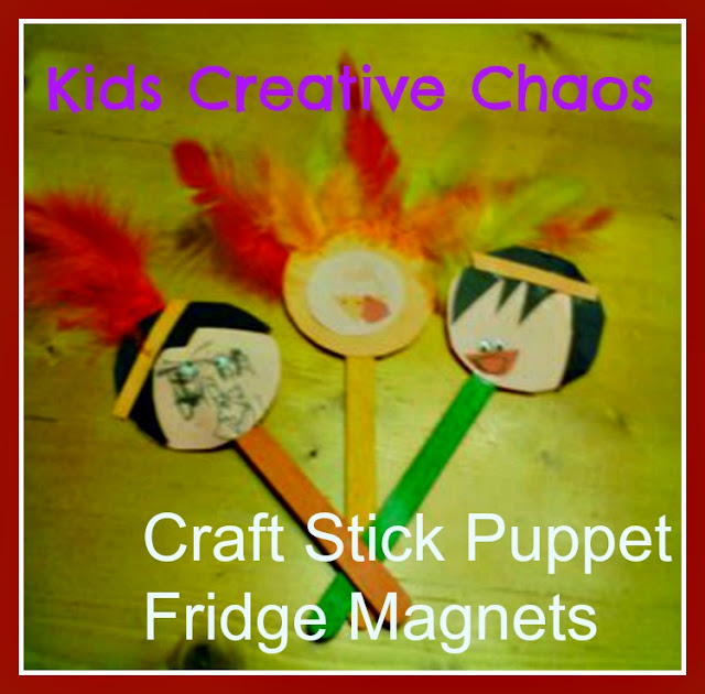 Thanksgiving: Turkey and  American Indian Craft Popsicle Sticks for Preschoolers