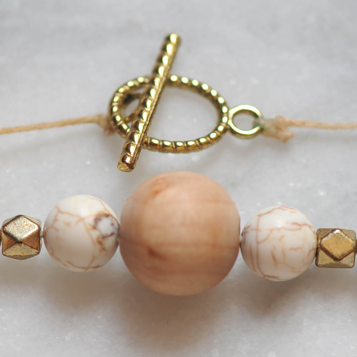 DIY Gold Wood Marble Modern Necklace Tutorial