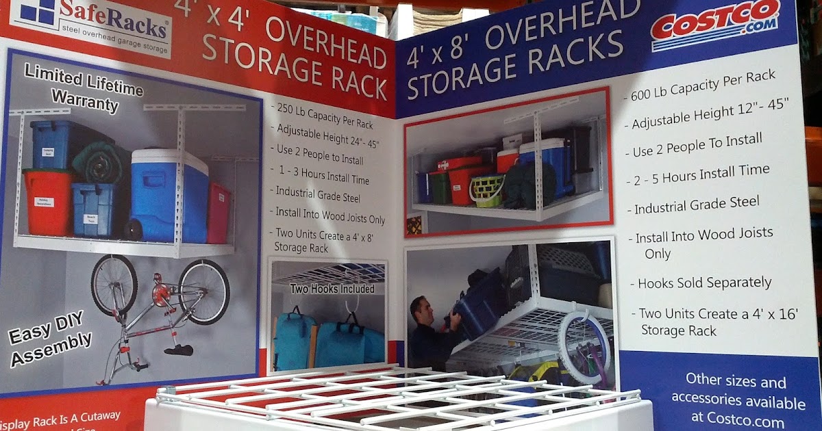 Saferacks Storage Kit Steel Overhead Garage Rack Costco Weekender