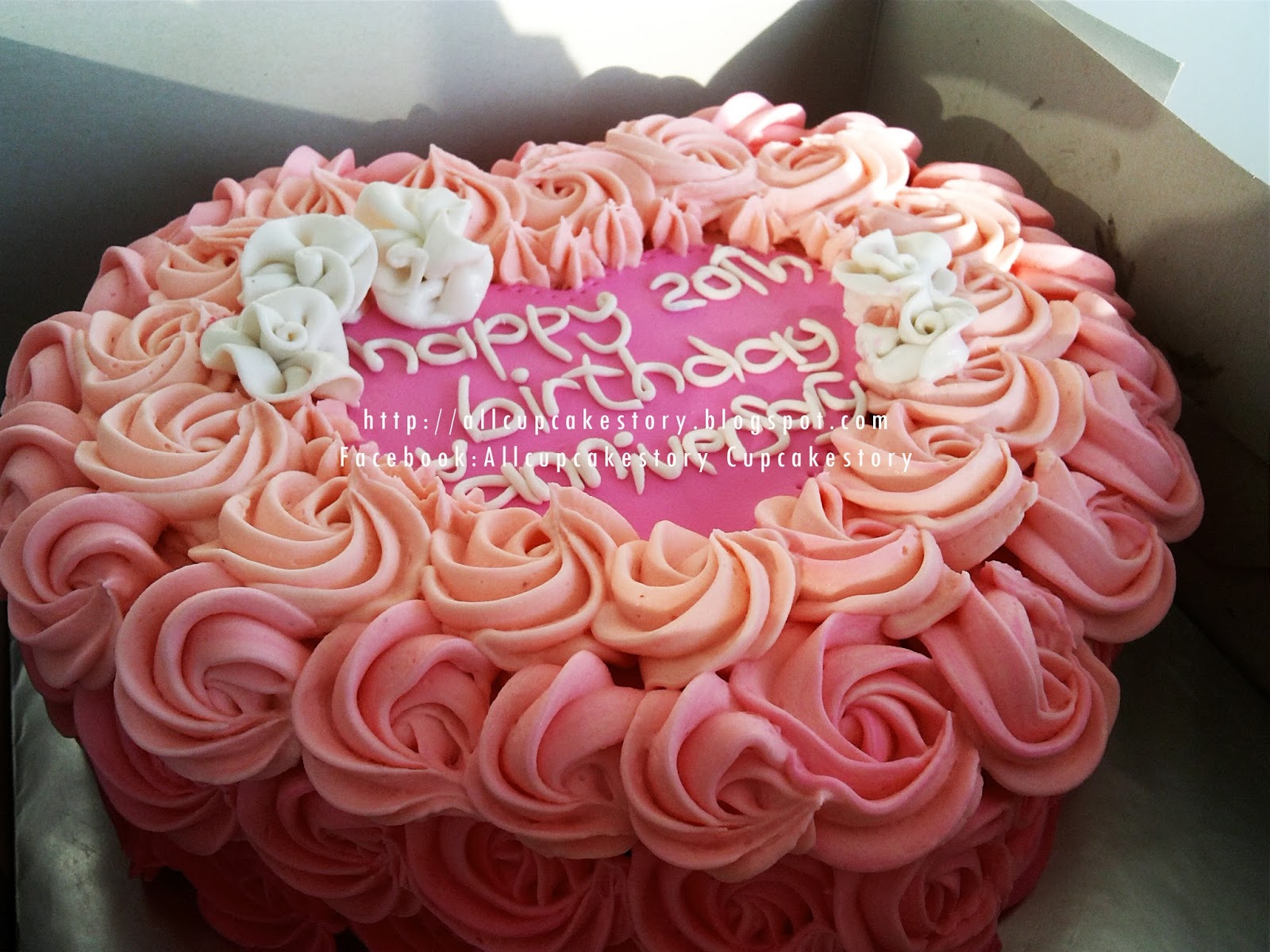 allcupcakestory Rosette Love Birthday Cake 2 allcupcakestory Rosette Love Birthday Cake 2