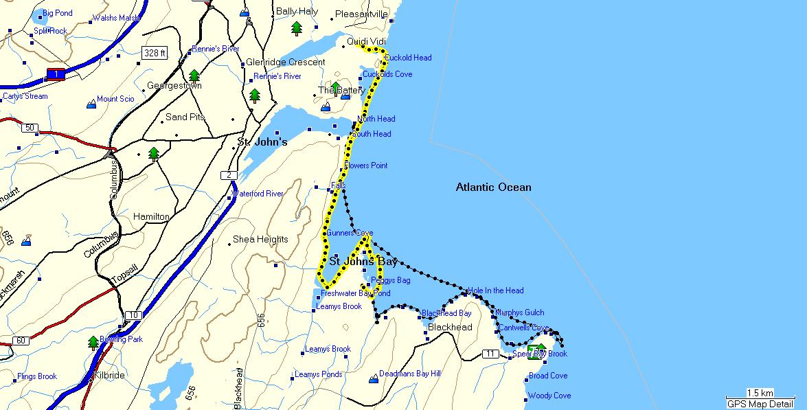 Bjarni Herjolfsson Route