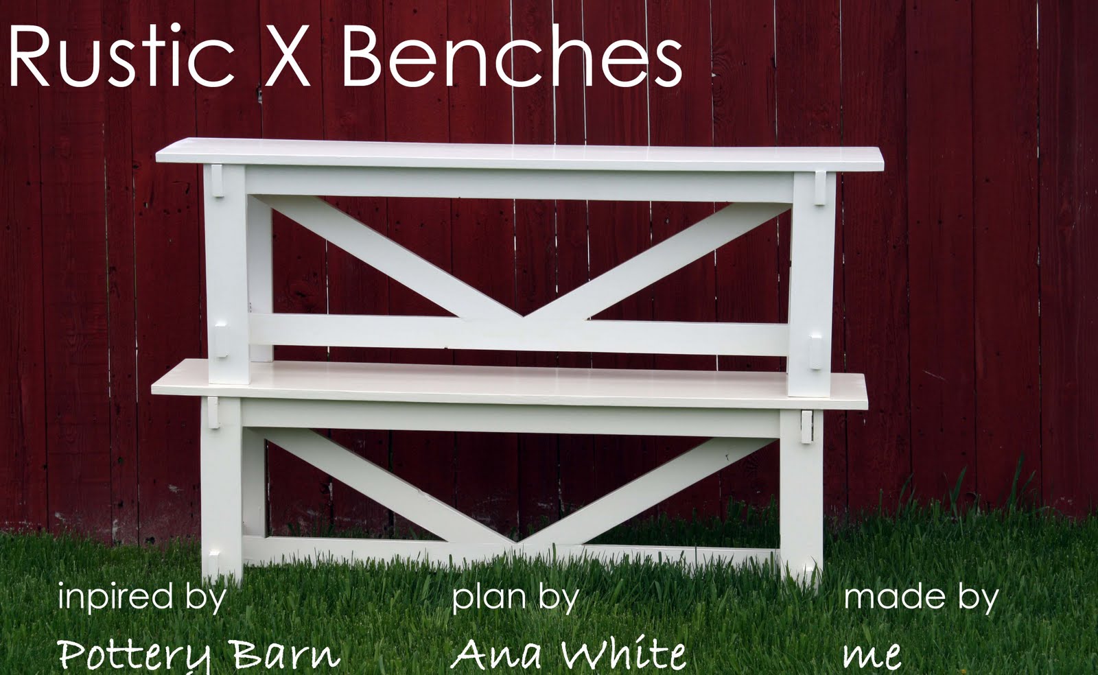 Running With Scissors Rustic X Benches {Pottery Barn Knock Off}