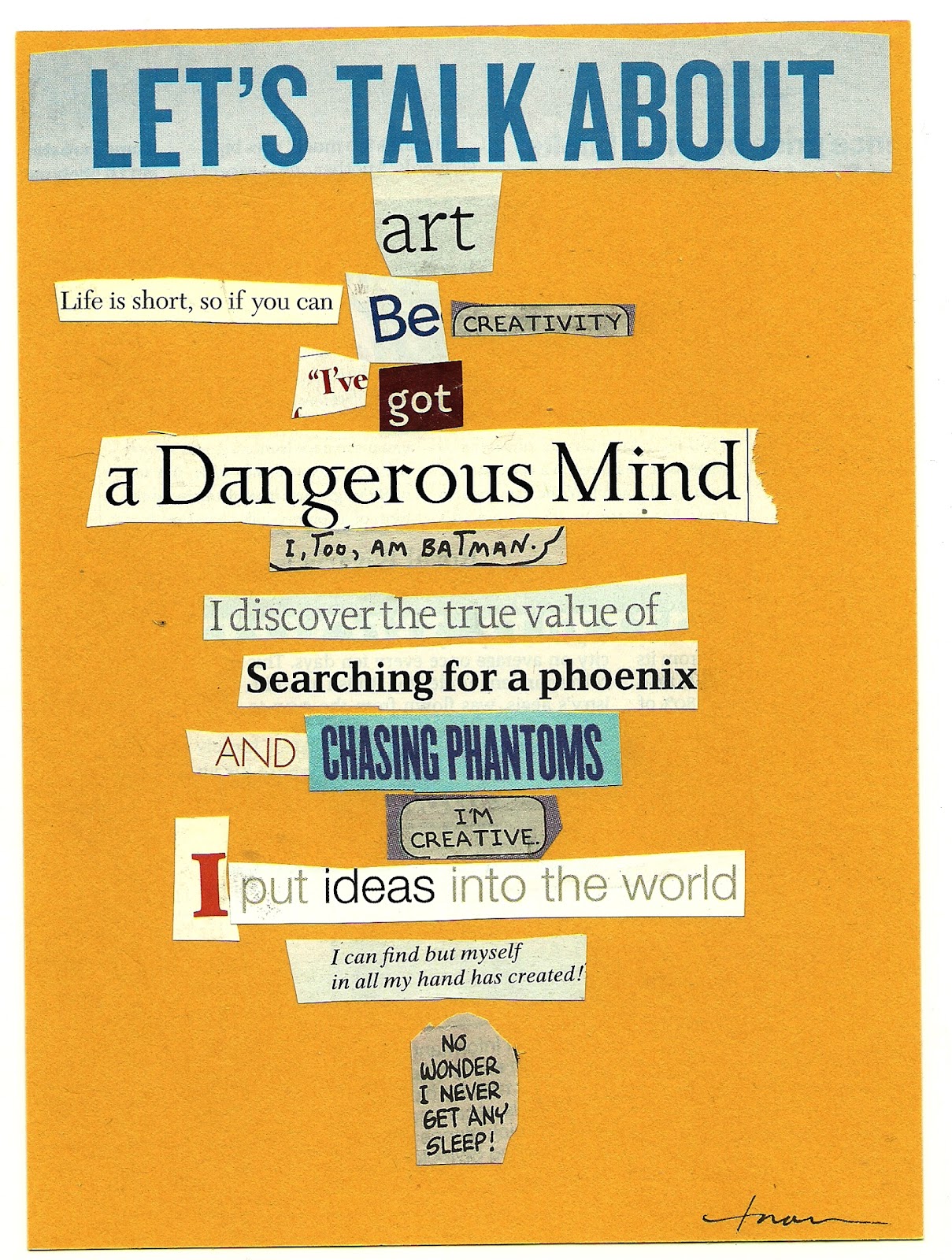 The collage poet Let's Talk About Art