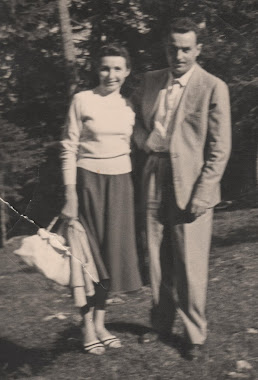 Carlo Narratone con la moglie Maria a La Presolana ( Bergamo ) negli anni '50