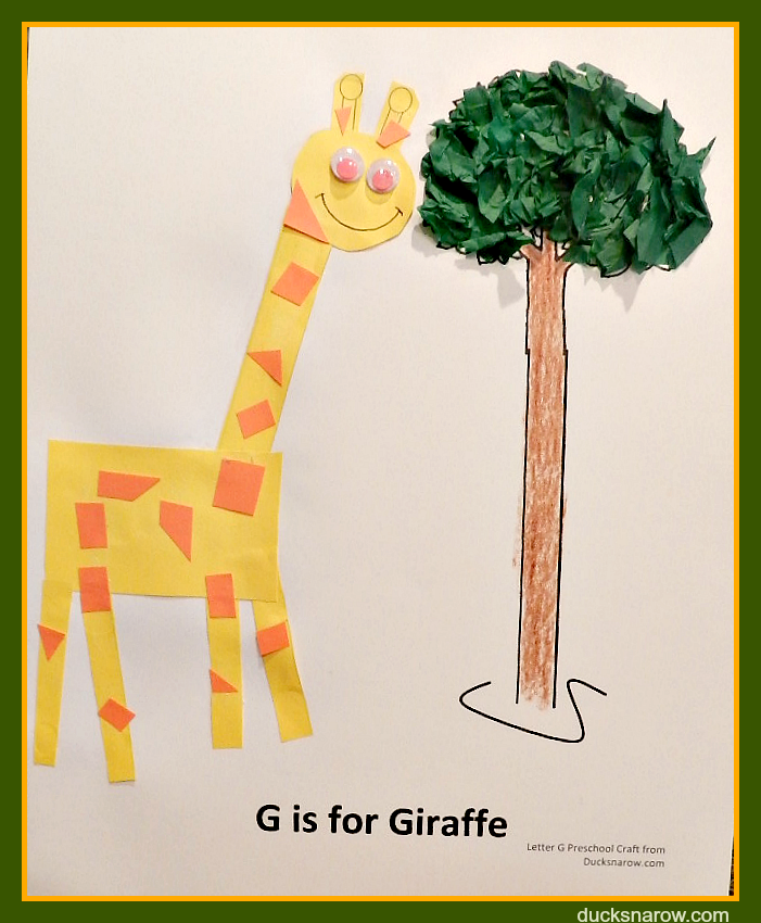 G is for Giraffe Preschool Lesson & Fun Craft Ducks 'n a Row