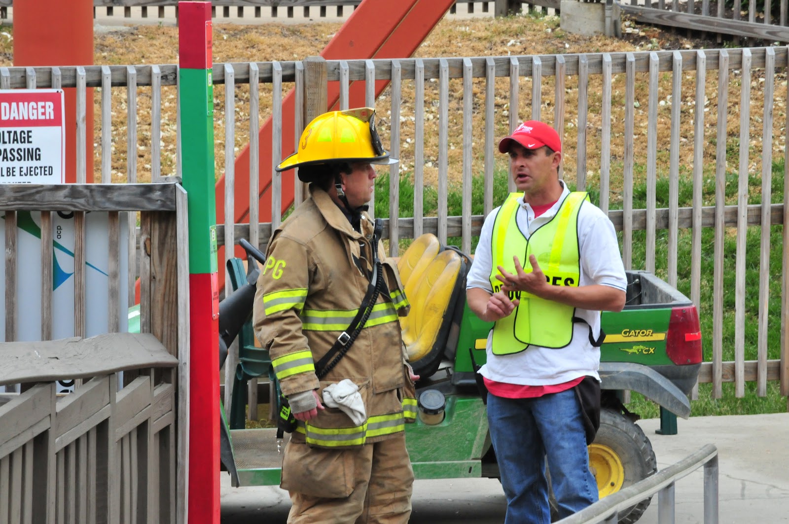 Firefighter/Medics Practice with Theme Park Staff