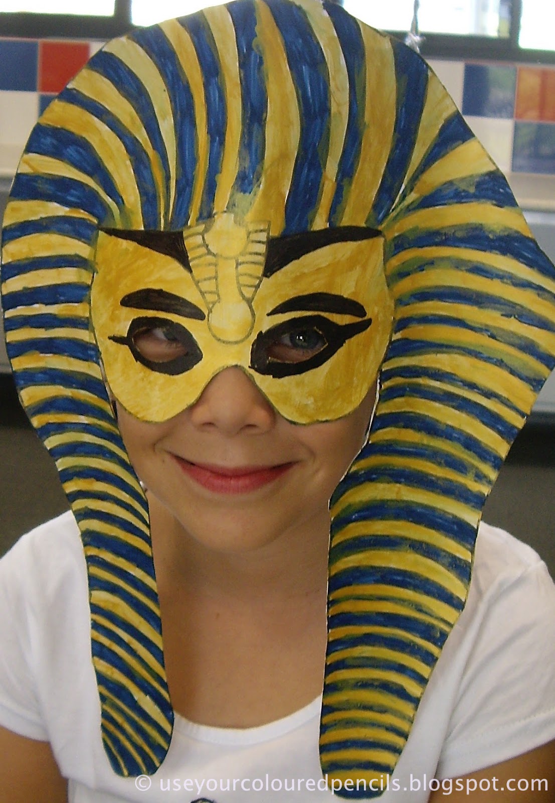 Use Your Coloured Pencils Tutankhamun Masks