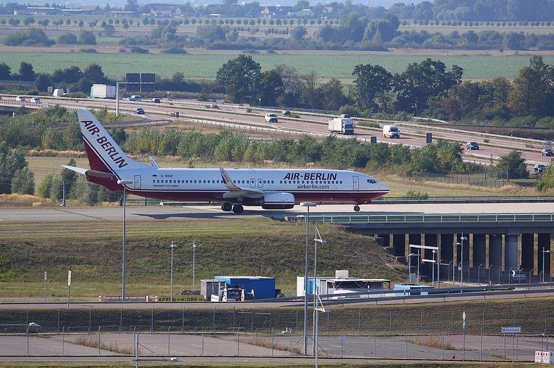 Runway Over The Highway at Leipzig/Halle Airport (Schkeuditz Airport) ~ Great Panorama Picture