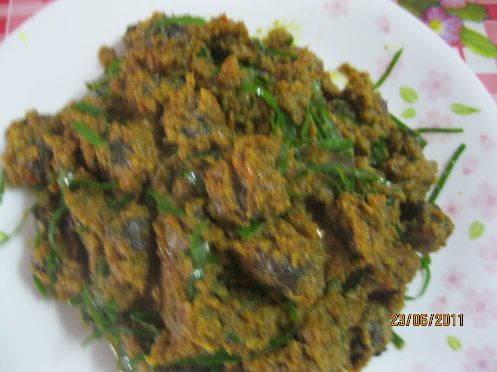 Rendang kerang cili api