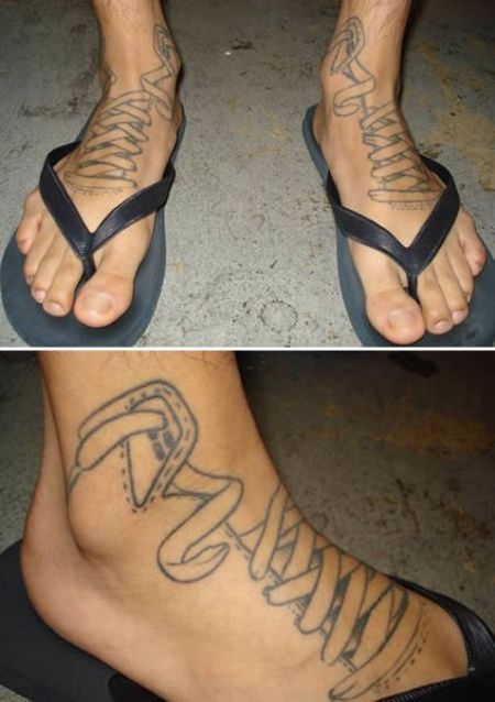 Crazy Tattoos shoelace tattoos
