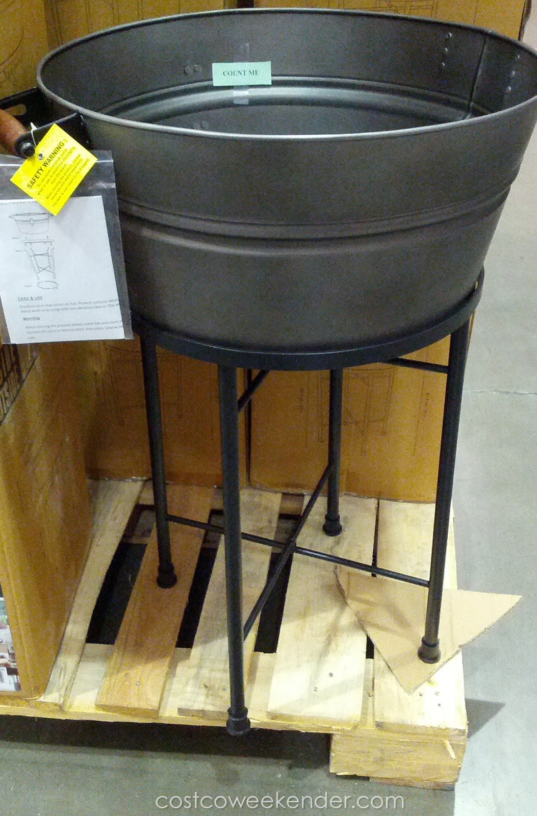 Catalina Galvanized Beverage Tub with Stand Costco Weekender