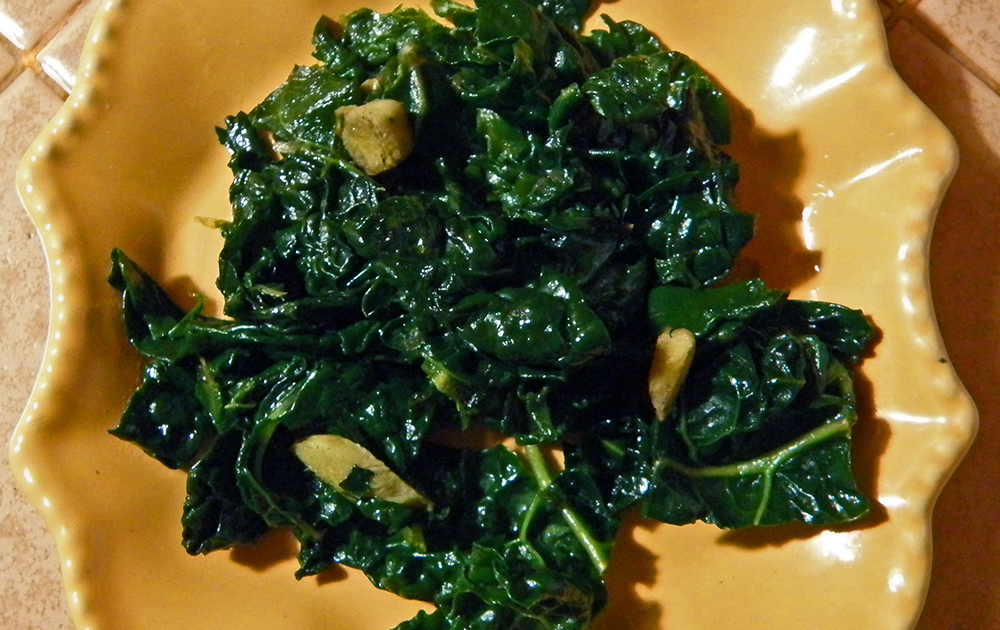 Seasonal Eating Garlic Ginger Kale
