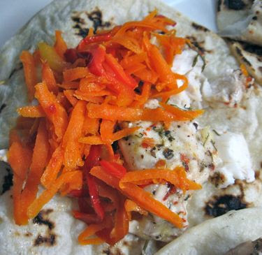 fish tacos with carrot slaw