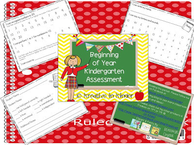 Freebielicious: Kindergarten Early Assessment