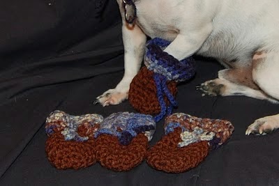 crochet dog slippers