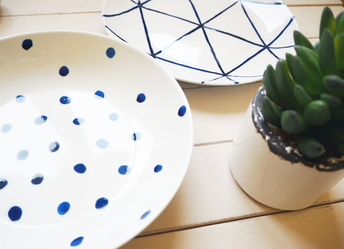 DIY Handpainted Ceramic Plates Tutorial Made Up Style