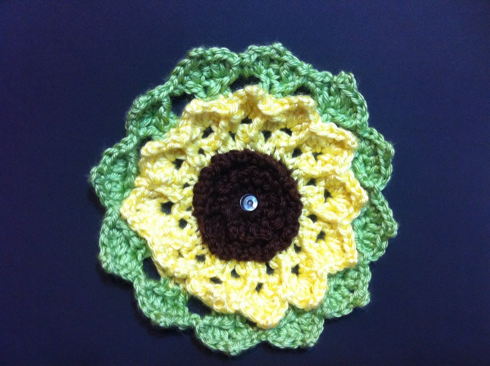 Hooked on Stampin' Sunflower Dishcloth Crochet pattern