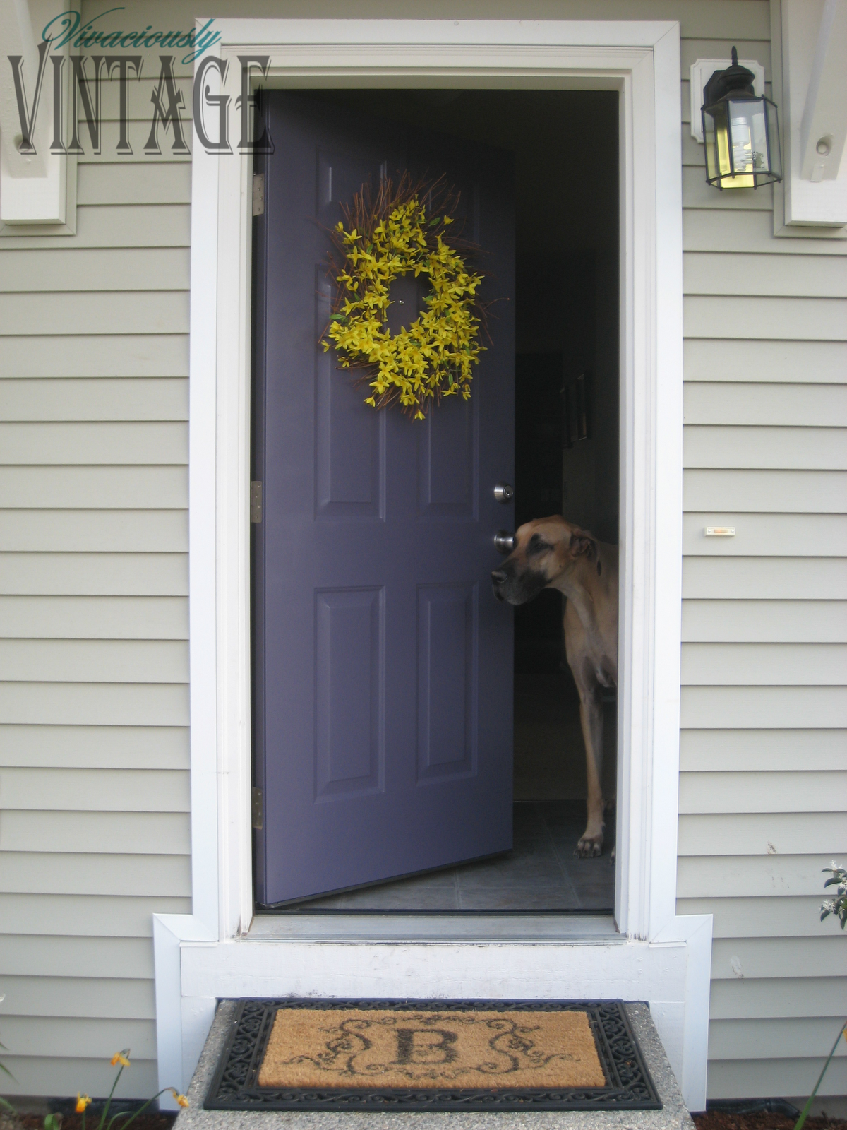 1600 #7A6C34 Ansley Designs: So I Wanted A Purple Front Door Reveal wallpaper Purple Front Doors 47051200