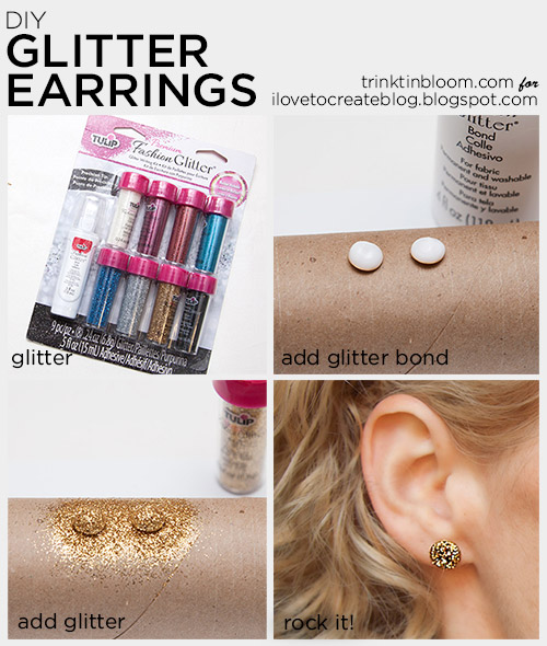 iLoveToCreate Blog DIY Glitter Earrings