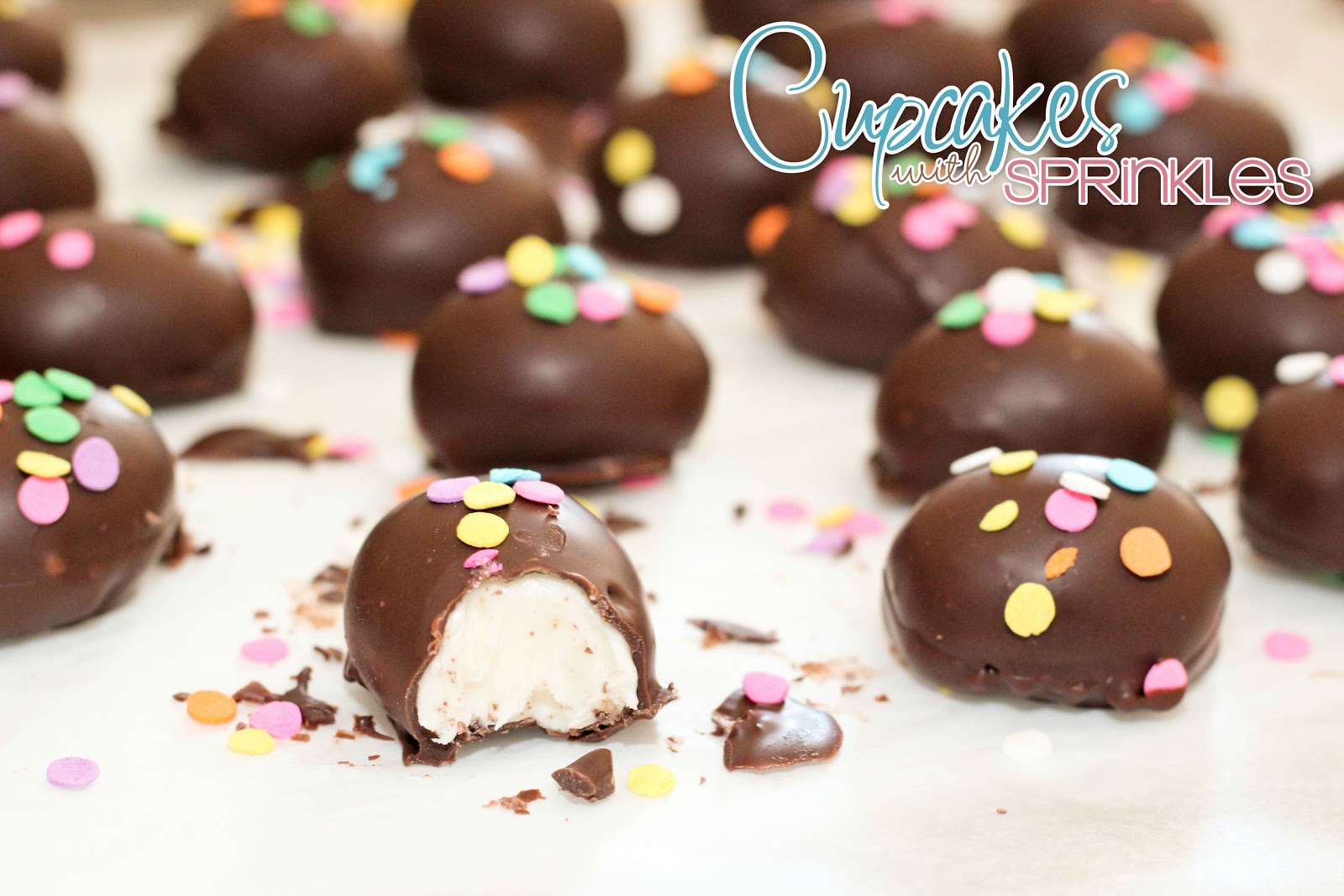 Cupcake with Sprinkles Marshmallow Truffles