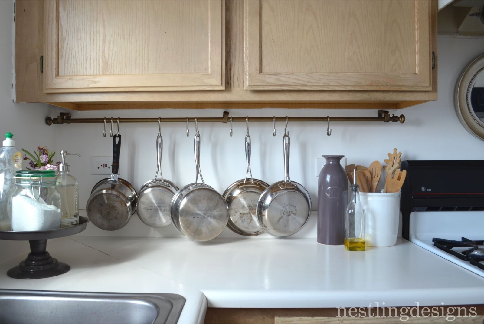 Nestling One Room at a Time DIY Hanging Pot Rack