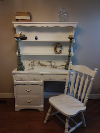 White desk hutch and chair $sold