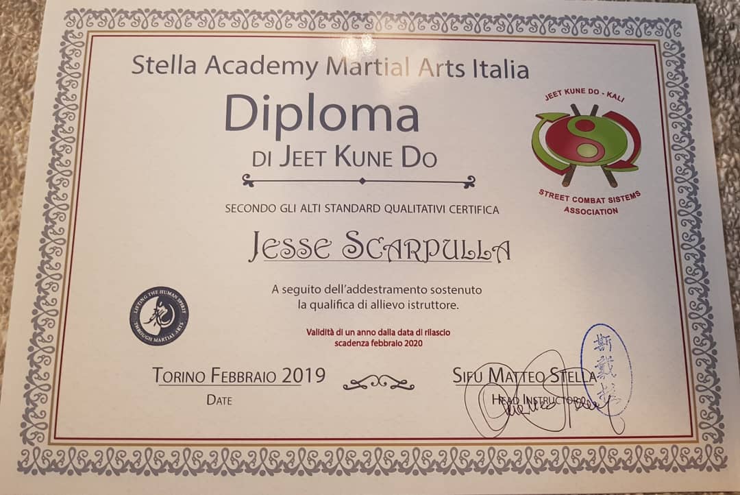 Instructor certificado por Sifu Matteo Stella 2 generaciones