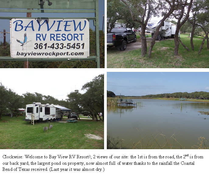 Cummings...and goings... Bay View RV Resort, Rockport, Texas