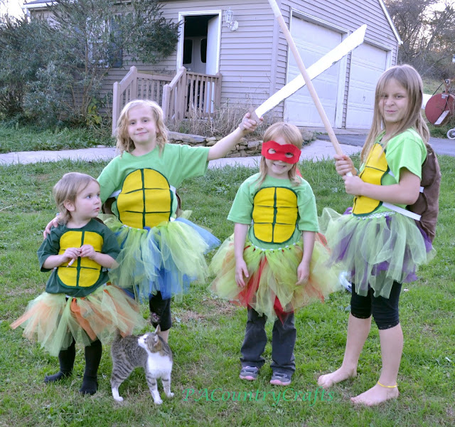 DIY Girls' Ninja Turtle Costumes- with TUTUS! — PACountryCrafts