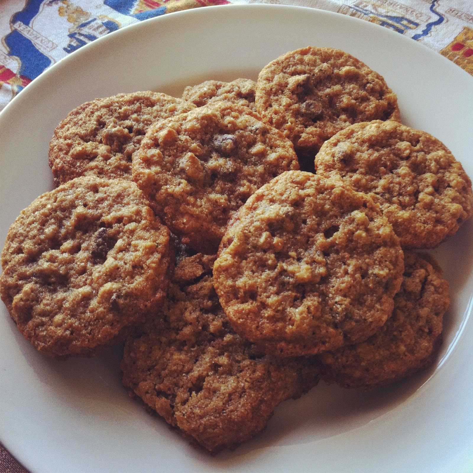 A cup of T Dark Chocolate Chip and Oatmeal Cookies