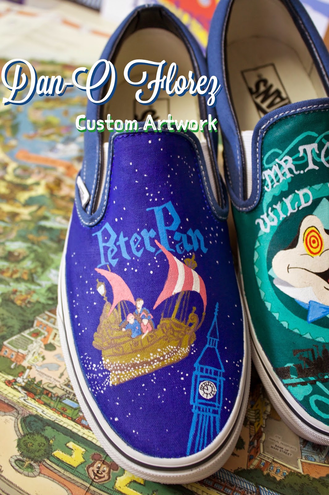 DanO Florez Custom Painted Vans featuring Vintage