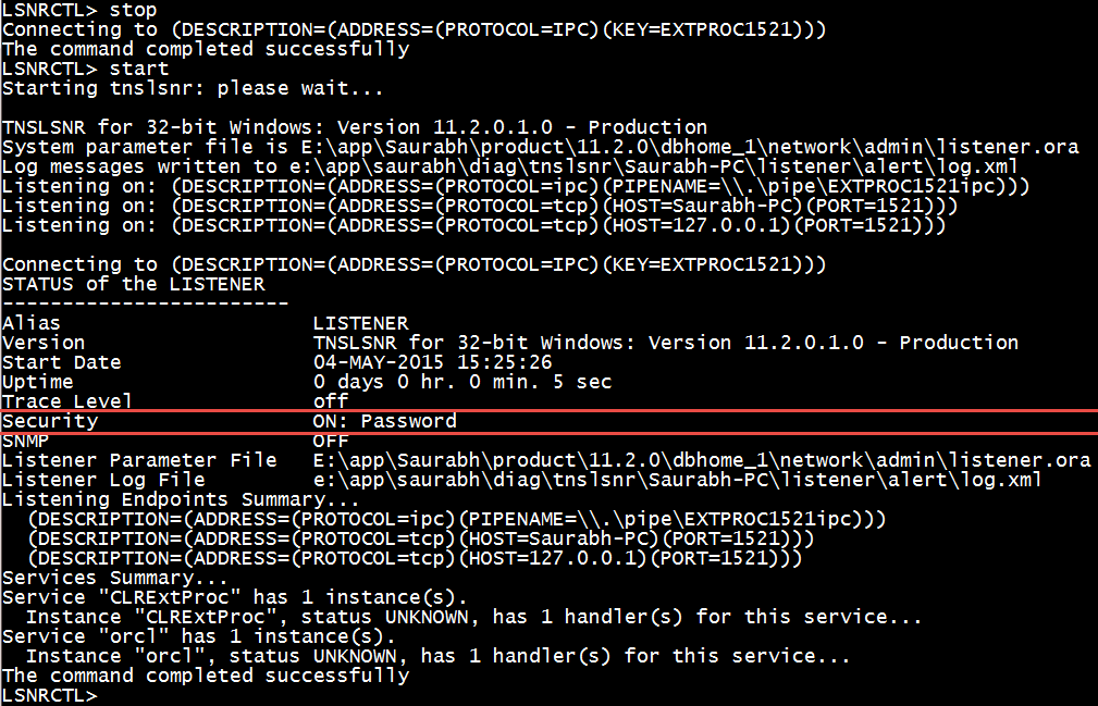 Step by Step How to turn on Password Protection for Oracle Database