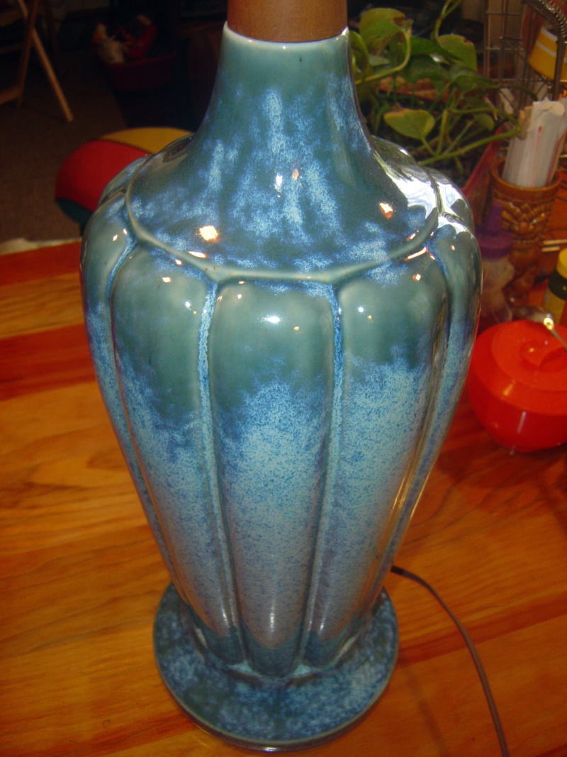 mid century pottery lamp