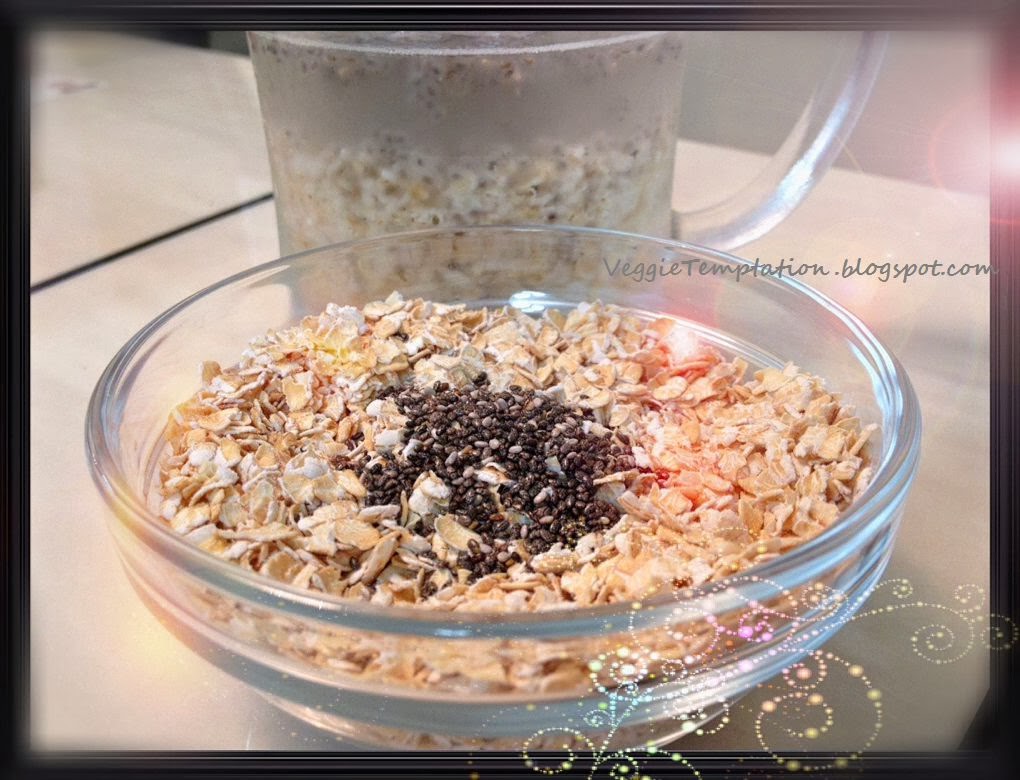 ♥ Veggie Temptation Nondiary Overnight Oatmeal & Flax, Chia Seeds