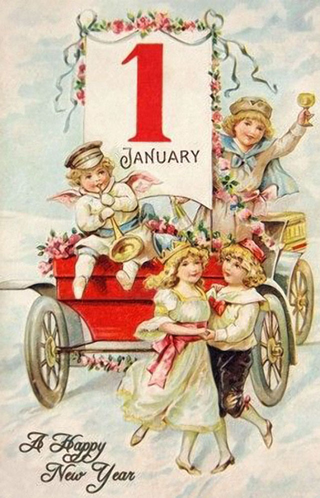 A Collection of 30 Lovely Vintage New Year Cards vintage everyday