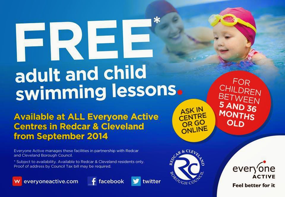 Redcar, North Yorkshire, UK. FREE adult and child swimming lessons