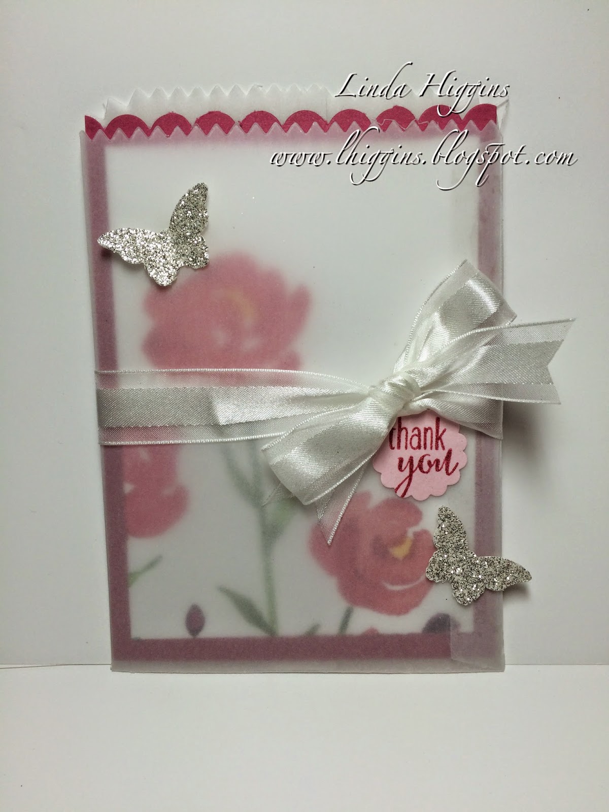 Linda Dalke Painted Blooms DSP and a vellum Mini Treat Bag