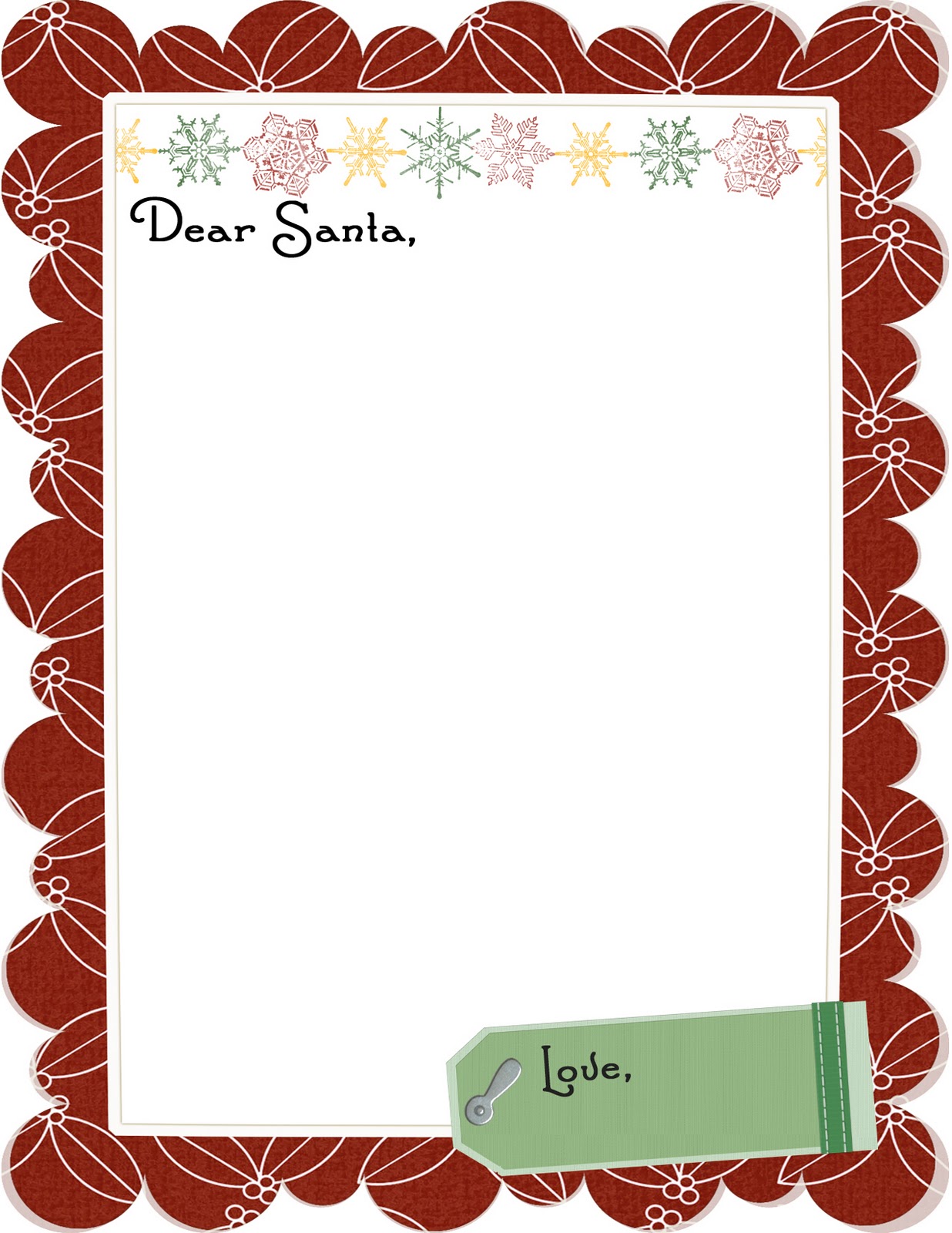 dear santa letter template