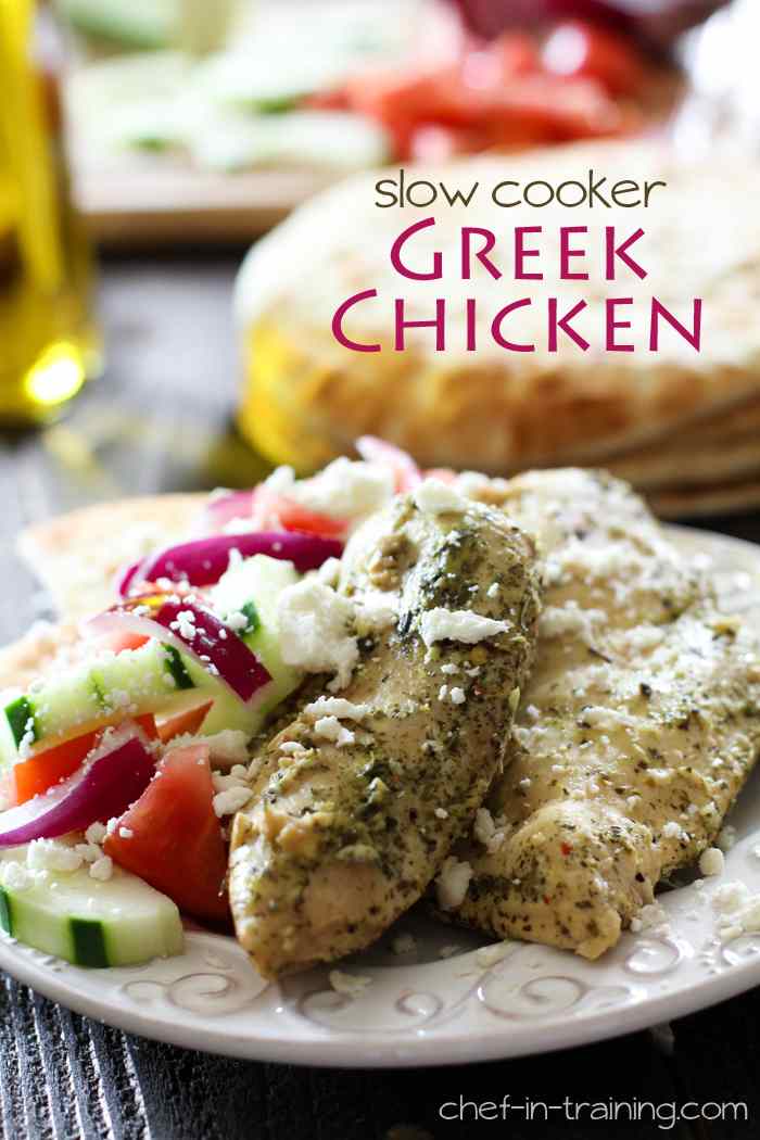 Slow Cooker Greek Chicken from Chef in Training Slow Cooker or