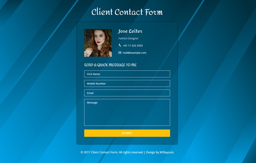 Client Contact Form a Flat Responsive Template